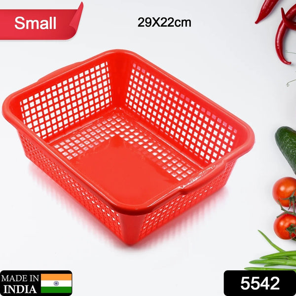 5542 Plastic 1 Pc Kitchen Small Size Dish Rack Drainer Vegetables And Fruits Washing Basket Dish Rack Multipurpose Organizers (29x22cm Mix Color)