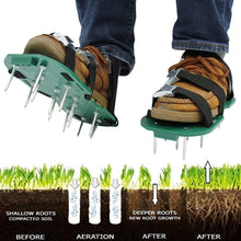 Lawn Aerator Sandals – Green Spiked Garden Shoes for Yard & Patio Aeration