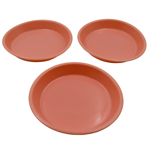 5562 Round Small Plastic Rasmalai  Snacks  Breakfast Plates Restaurant Serving Trays Home School Coffee Hotel Kitchen Office Reusable Plates For Outdoor Camping Bpa-free (3 Pcs Set)