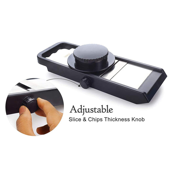 8120 Ganesh Adjustable Plastic Slicer 1-piece Blacksilver