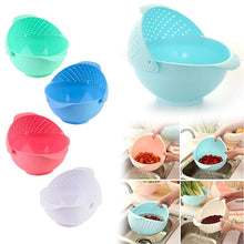 Plastic Revolving Multi-Functional Wash Basket – Ideal for Rice, Vegetables, and Fruits (Multi-Color)