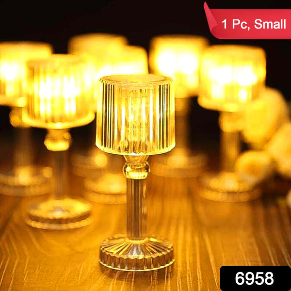 Mini Acrylic LED Desk Lamp – Portable Crystal Table Lamp (Small, 1 Pc)