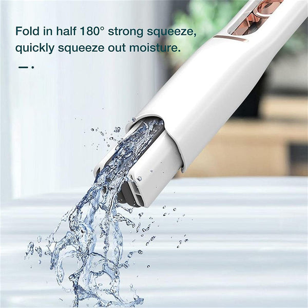 Portable Self-Squeeze Short Mop – Compact hand wash-free cleaning mop with strong absorbent sponge, ideal for bathrooms, kitchens, and tables. Includes 1 cotton head.