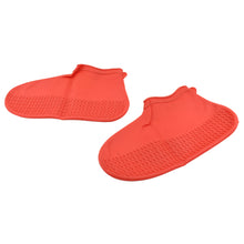 Non-slip Silicone Rain Boot Shoe Cover – Reusable, Anti-skid, Waterproof, Foldable (Medium Size, Red, 1 Pair)