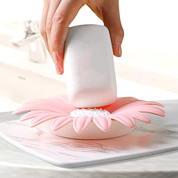 Flower Shape Portable Soap Dish Holder Soap Case