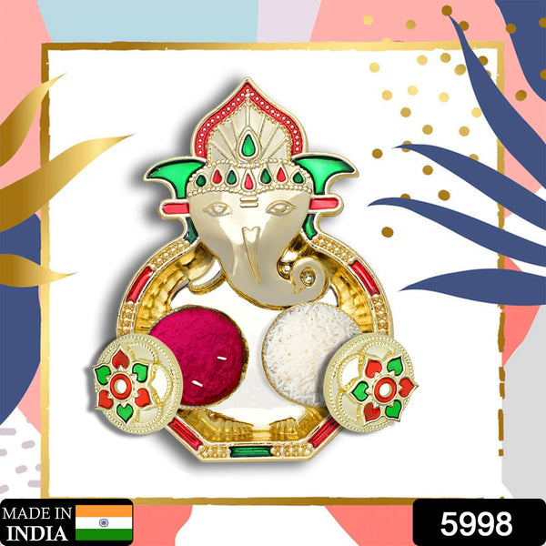 5998 Ganesha Shaped Haldi Kumkum Thali Holder Pooja Return Gift Indian Housewarming Gifts Shivratri Wedding Favor Navarathri Favors Baby Shower Janmashtami Rakasha Bandhan Special