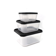 3-Piece Square Food Storage Container Set, Ideal for Grocery and Kitchen Organization