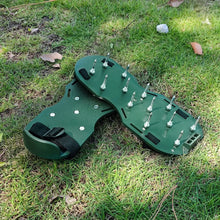 Lawn Aerator Sandals – Green Spiked Garden Shoes for Yard & Patio Aeration