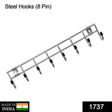 Multipurpose Stainless Steel Hanger Strip Hooks (8 Pin)