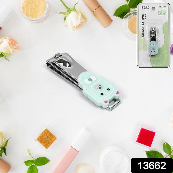 Cute Nail Clipper With Nail Catcher Nail File - Stainless Steel (1 Pc)