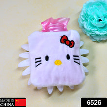 6526 White Hello Kitty Small Hot Water Bag With Cover For Pain Relief Neck Shoulder Pain And Hand Feet Warmer Menstrual Cramps.