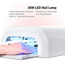 UV Glue Nail Curing Lamp - 36W Fast Curing with 4 Tubes (1 Pc)