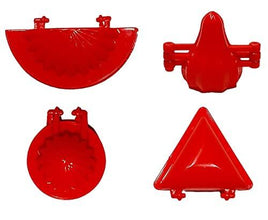 4 Pcs Plastic Red Kitchen Tool Mould – Dough Press Set