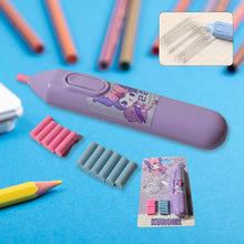 Electric Eraser Kit - Automatic Battery-Operated Eraser with 10 Refills, Ideal for Graphite Pencils, Drawing, Sketching, and Drafting Supplies - Perfect Stationery Gift for Children (Battery Not Included).