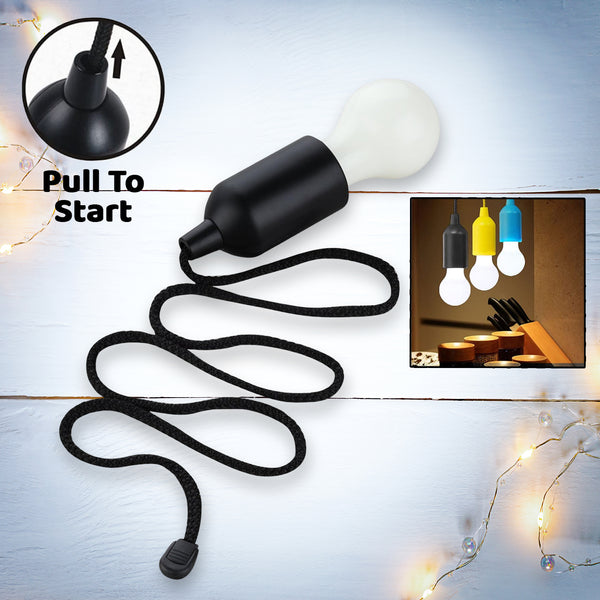 LED Pull Cord Light Bulb – Hanging Pendant with Drawstring (1 Pc)