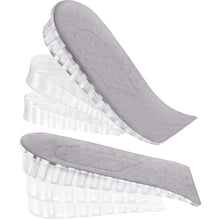 2 Pairs Height Increase Insoles - Adjustable Silicone Heel Lift Inserts with 3 Layers for Heightening and Heel Support.