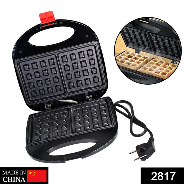 Waffle Maker - Makes 2 Square Waffles with Non-Stick Plates & Indicator Lights