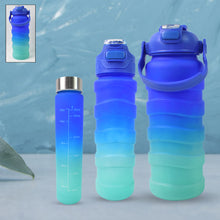 Plastic Water Bottle 3 Different Size Bottle (3 Pc Set  With Straw  Sticker)