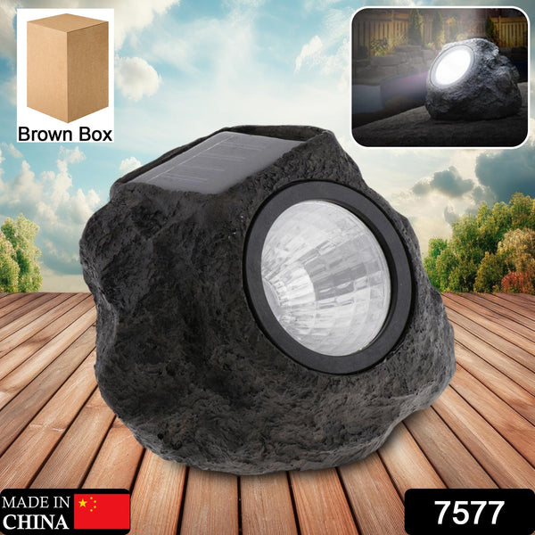 Solar Powered LED Rock Light – Faux Stone Spotlight for Pathway & Garden Outdoor Decor (1 Pc)