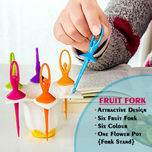 Dancing Doll Fruit Fork Cutlery Set with Stand - Set of 6