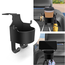 Car Headrest Backseat Organizer – 3-in-1 Phone, Cupholder & Hooks for Travel