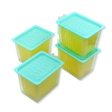 4-Piece Fridge Storage Containers with Handle – Plastic Kitchen Organizer for Food Storage