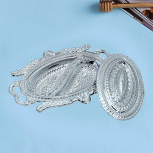 Plastic Peacock Dry Fruit Serving Tray with Silver Finish