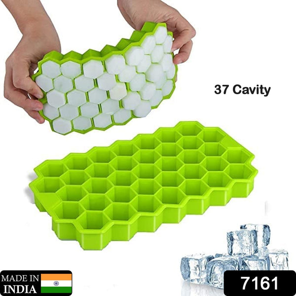 Flexible Silicone Honeycomb Ice Cube Mould – 37 Cavity Tray for Whiskey & Fridge (Multicolor)