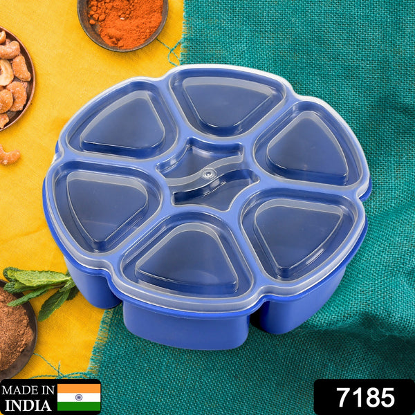 7185 Unique Design Multipurpose Masala  Spice Box Container Spice Box For Kitchen  Masala Container  ( Plastic 7 Section )