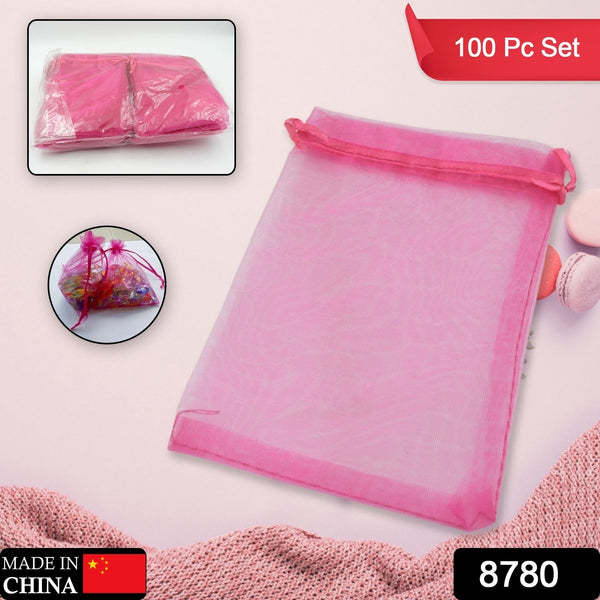 8780 Organza Gift Bags Small Mesh Bags Drawstring Gift Bags Christmas Drawstring Organza Gift Bags Wedding Party Festival Gift Bags (100 Pcs Set)