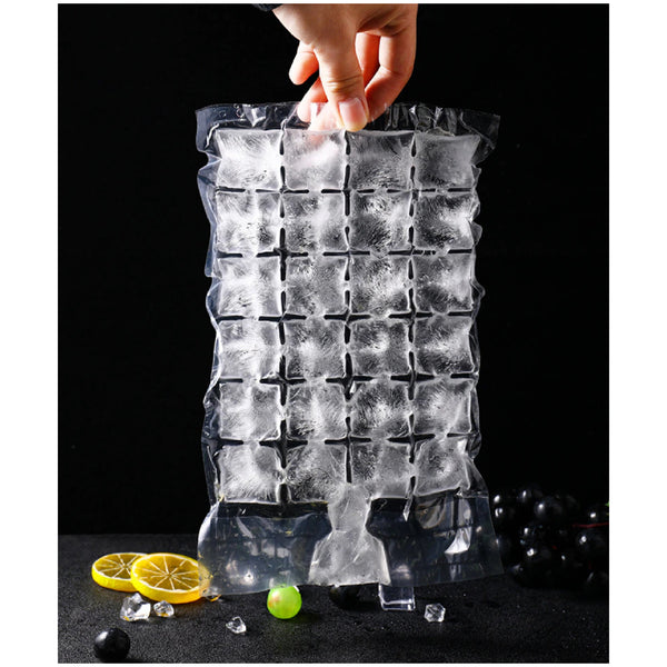 Disposable Ice Cube Bags with Self-Seal – Stackable Easy Release Mold for Cocktail, Food, and Wine