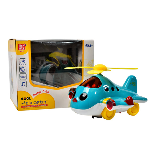 4516 Helicopter Airplane Musical Toy Toddlers With Lights Electronic Moving Cool Aeroplane Baby Development Toys Plane For 6-18 Month Old Gift To Encourage Crawling