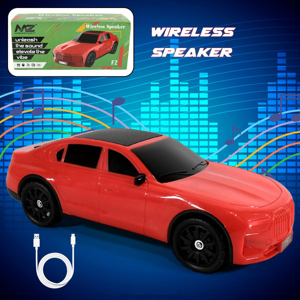 Wireless Bluetooth Car-Shaped Portable Speaker – Supports Bluetooth, TF Card, USB, and FM Radio Function, Unique Design Music Speaker