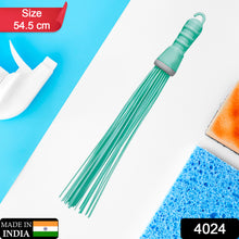 Bathroom floor cleaning broom - plastic hard bristles for scrubbing wet and dry surfaces.