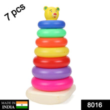 8016 Plastic Baby Kids Teddy Stacking Ring Jumbo Stack Up Educational Toy 7pc