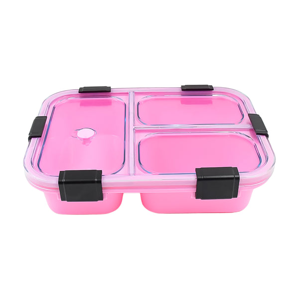 Plastic 3 Compartment Insulated Lunch Box Lunch Box (1 Pc)