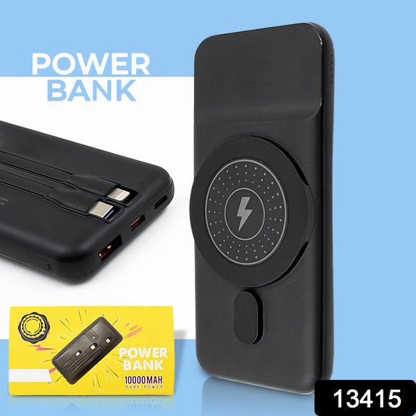 Fast Charging Magnetic Power Bank Portable Wireless  2in1 Usb Battery Charger 10000mah (1 Pc)