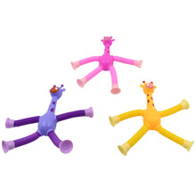 LED Telescopic Suction Cup Giraffe Toy – Shape-Changing Pop Tubes Fidget Sensory Toys (3 Pcs Set)