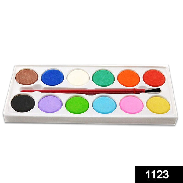 Painting Water Color Kit - 12 Shades And Paint Brush (13 Pcs)