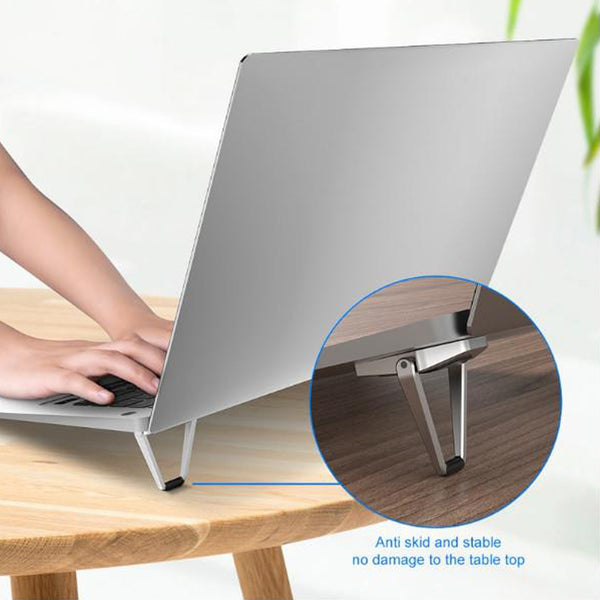 Mini Premium Metal Folding Portable Stand, Compatible with All Laptops, Keyboards, and Tablets