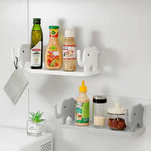 Multifunctional Elephant-Shaped Storage Shelf – Wall-Mounted Mini Rack for Kitchen, Bathroom, Bedroom & Study