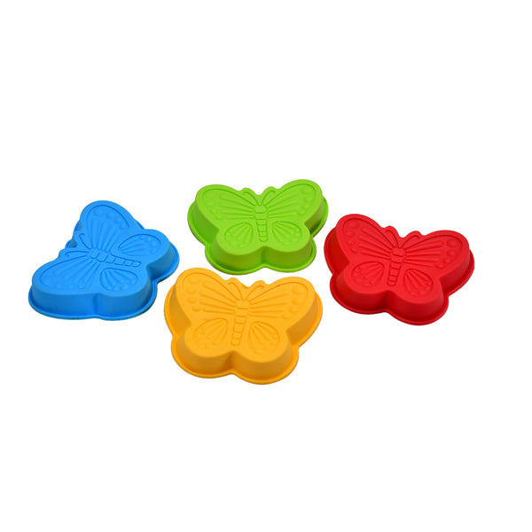 Butterfly Shape Silicone Cake Cup Liners - Muffin & Cupcake Cases, Oven/Microwave Safe, Pack of 4.