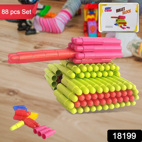 Bullet Blocks For Intelligent Kids Creative Bullets Shaped Building Blocks (Approx 88 Pcs)