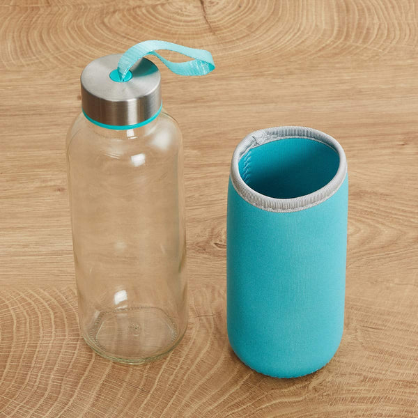 Glass Water Bottle (500 Ml) With Cover