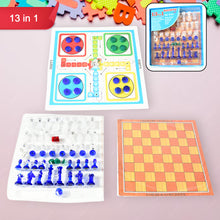 13-in-1 Family Board Game Set – Chess, Ludo, Snakes & Ladders, Tic-Tac-Toe, Checkers, and More for Kids