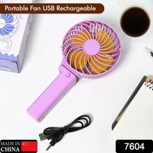 7604 Portable Mini Handy Fan  Personal Table Fan  Rechargeable Battery Operated Fan Suitable For Kids Women Makeup Artist Home Office (Battery Not Include)