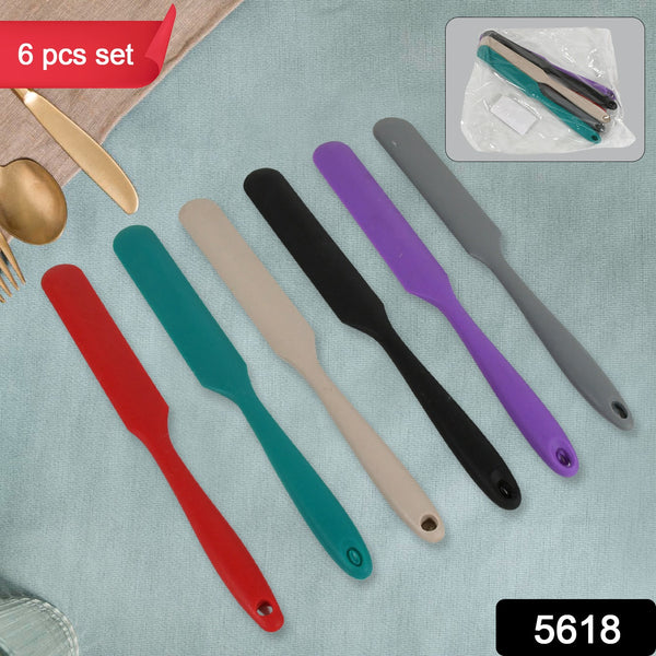 5618 Dough Scraper Silicone Cake Spatula Non-stick Butter Scraper Cake Mixer Ice Cream Scraper Kitchen Pastry Baking Supplies Spatula Silicone (6 Pcs Set  25 Cm)