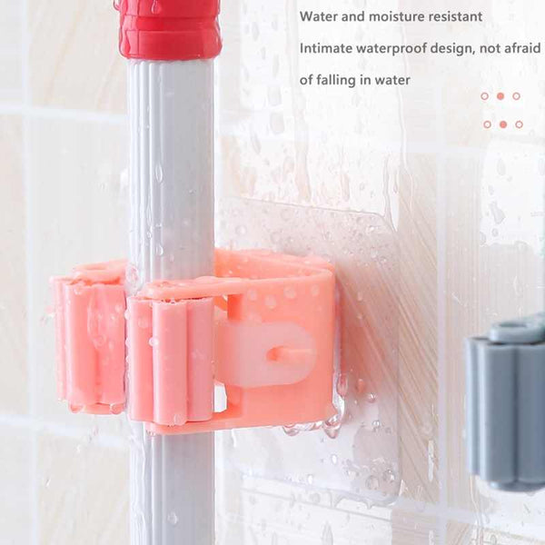 Magic Sticker Self-Adhesive Mop & Broom Holder – Convenient Wall Mount Organizer