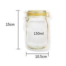 Reusable Airtight Seal Plastic Food Storage Mason Jar Zipper (150ml)