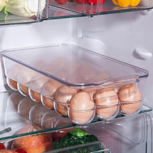 Plastic 18-Cavity Egg Storage Box – Rectangular Tray with Lid & Handles for Refrigerator (1 Pc)